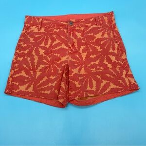 The North Face Women’s All Over Print Orange / Red Logo Patch Shorts Size 6
